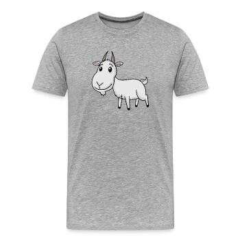 Ziege Niedlich - Männer Premium Bio T-Shirt - Grau meliert - Vorne - Damien (186cm)