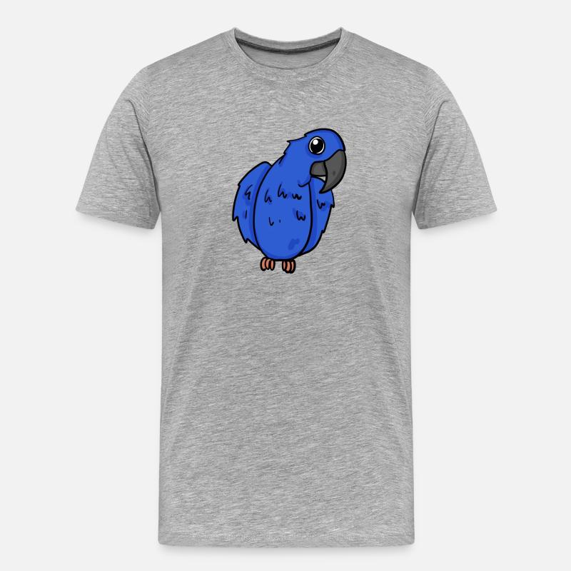 Oiseau perroquet d’ara jacinthe - T-shirt bio Premium Homme - gris chiné