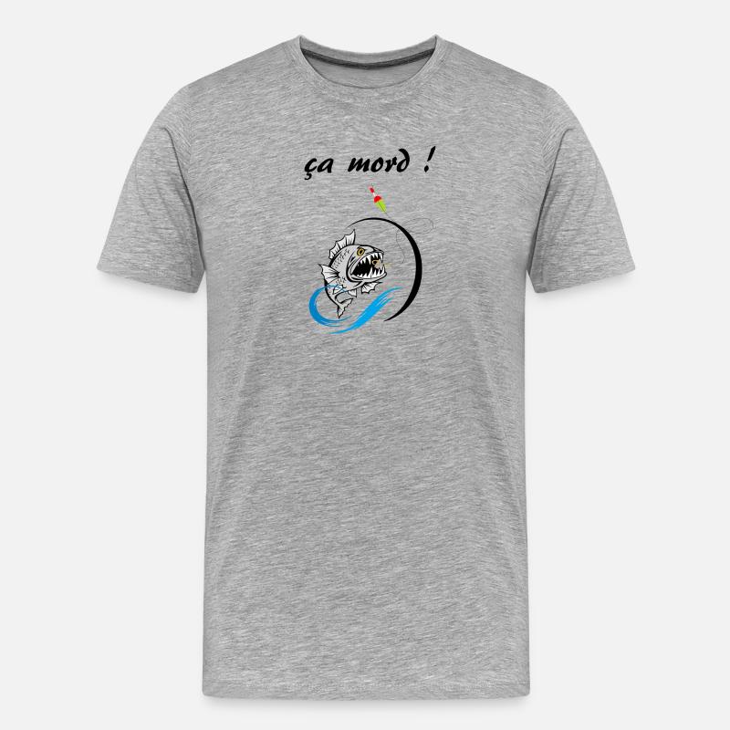 es beißt - Männer Premium Bio T-Shirt - Grau meliert