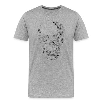 Skull - Men's Premium Organic T-Shirt - heather grey - Front - Damien (186cm)