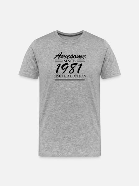1981 - Born 1981 - Men's Premium Organic T-Shirt - heather grey