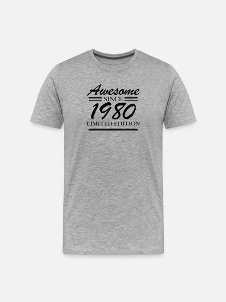 1980 - Born 1980 - Men's Premium Organic T-Shirt - heather grey