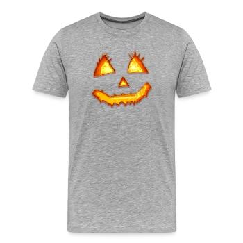 Kürbis - Männer Premium Bio T-Shirt - Grau meliert - Vorne - Damien (186cm)