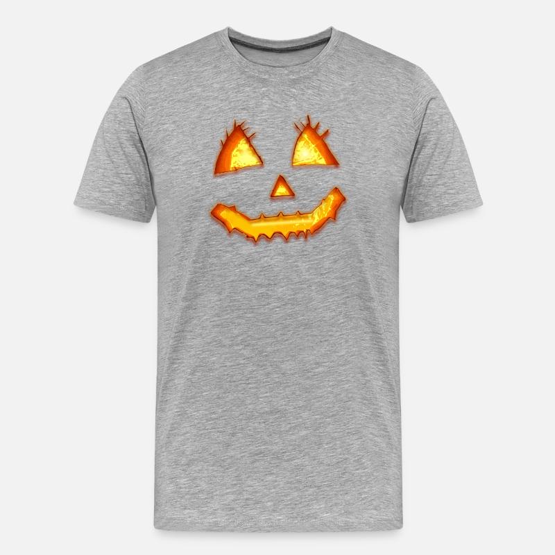 Kürbis - Männer Premium Bio T-Shirt - Grau meliert