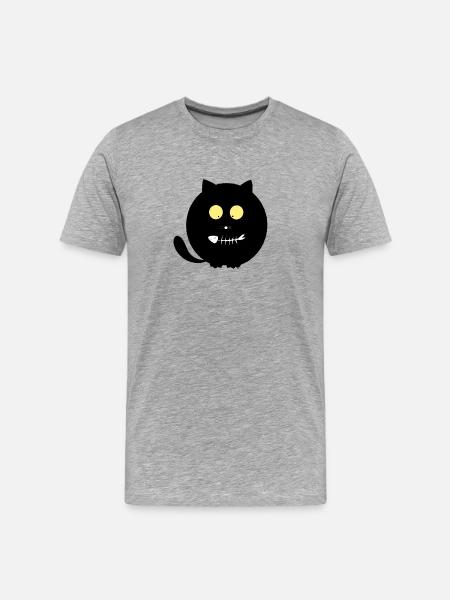 Poisson Bouche Chat - T-shirt bio Premium Homme - gris chiné