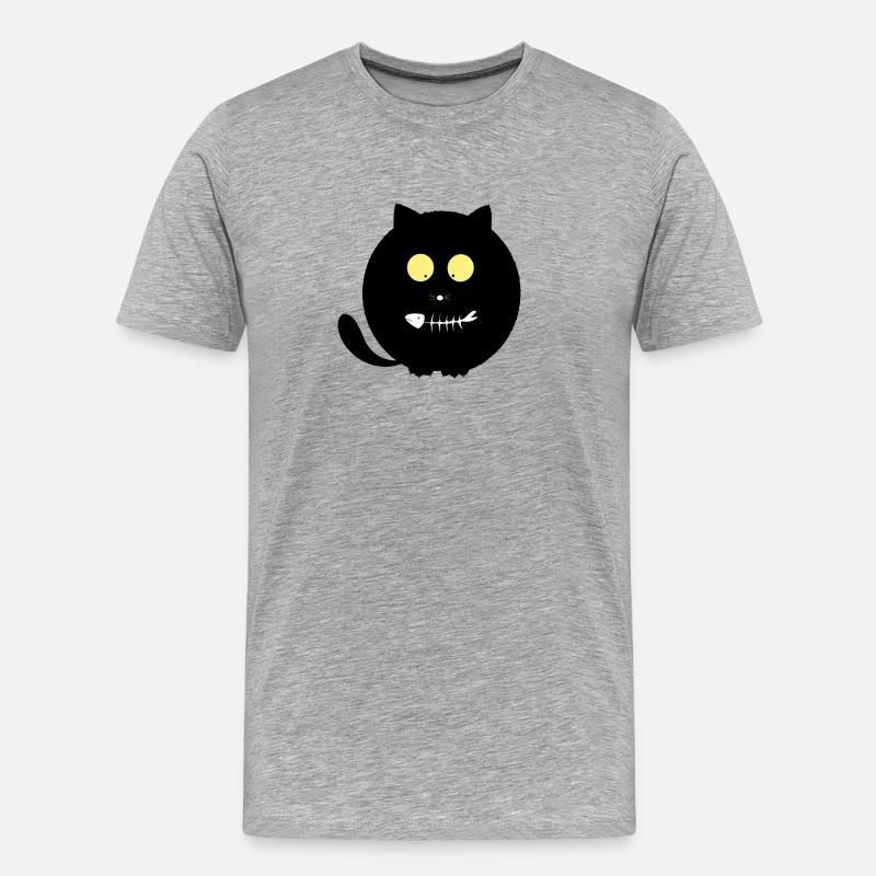 Fischmund-Katze - Männer Premium Bio T-Shirt - Grau meliert
