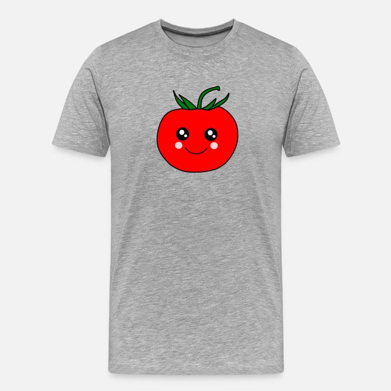 Tomate, rouge, tomate rouge, tomates - T-shirt bio Premium Homme - gris chiné