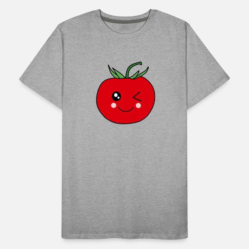 Visage de tomate pour les amateurs de nourriture T-shirt bio Premium Homme