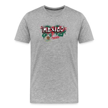 Mexiko Flagge Graffiti Design - Männer Premium Bio T-Shirt - Grau meliert - Vorne - Damien (186cm)