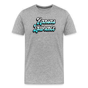 Lawrence Kansas Design - T-shirt bio Premium Homme - gris chiné - Devant - Damien (186cm)