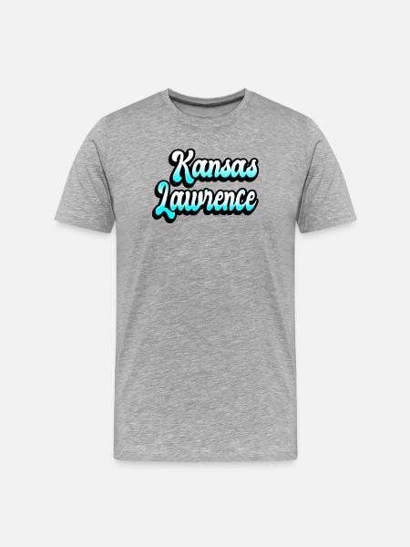 Lawrence Kansas Design - Men's Premium Organic T-Shirt - heather grey