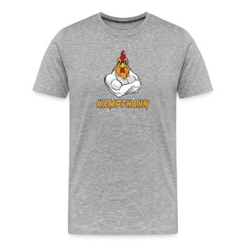 Conception de combat - T-shirt bio Premium Homme - gris chiné - Devant - Damien (186cm)
