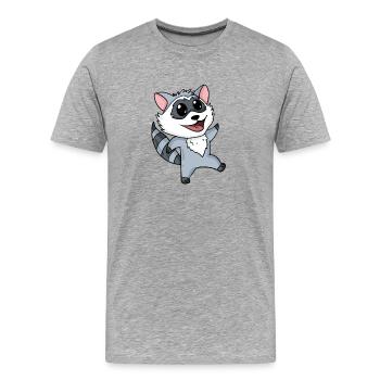 Waschbär Motiv Kleinkind Kinder - Männer Premium Bio T-Shirt - Grau meliert - Vorne - Damien (186cm)