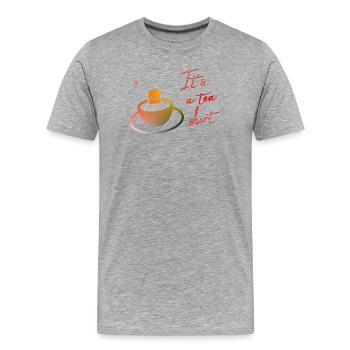 Sa chemise à thé - T-shirt bio Premium Homme - gris chiné - Devant - Damien (186cm)