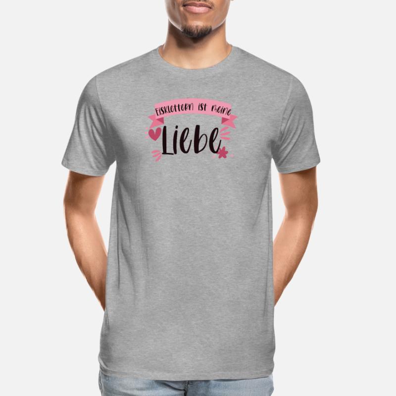 Eisklettern Klettern Eispickel Winter Eis Geschenk Männer Premium Bio T-Shirt