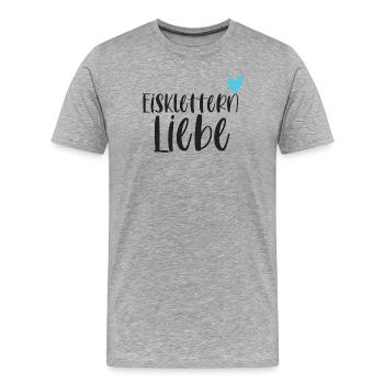 Eisklettern Klettern Wintersport Eis Geschenk - Männer Premium Bio T-Shirt - Grau meliert - Vorne - Damien (186cm)