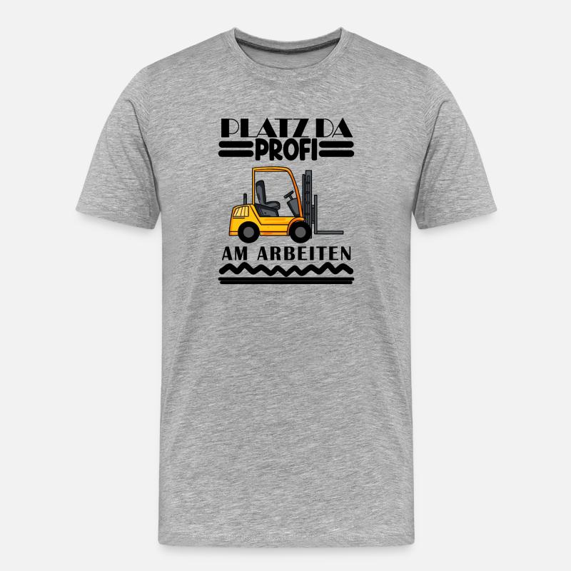 Staplerfahrer Gabelstapler Lager Logistik - Männer Premium Bio T-Shirt - Grau meliert