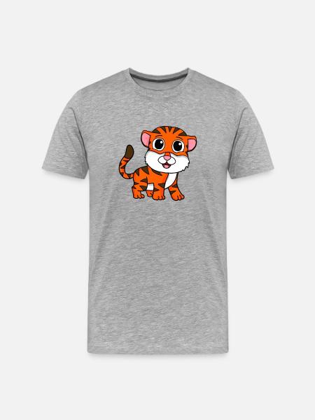 Tiger - Men's Premium Organic T-Shirt - heather grey