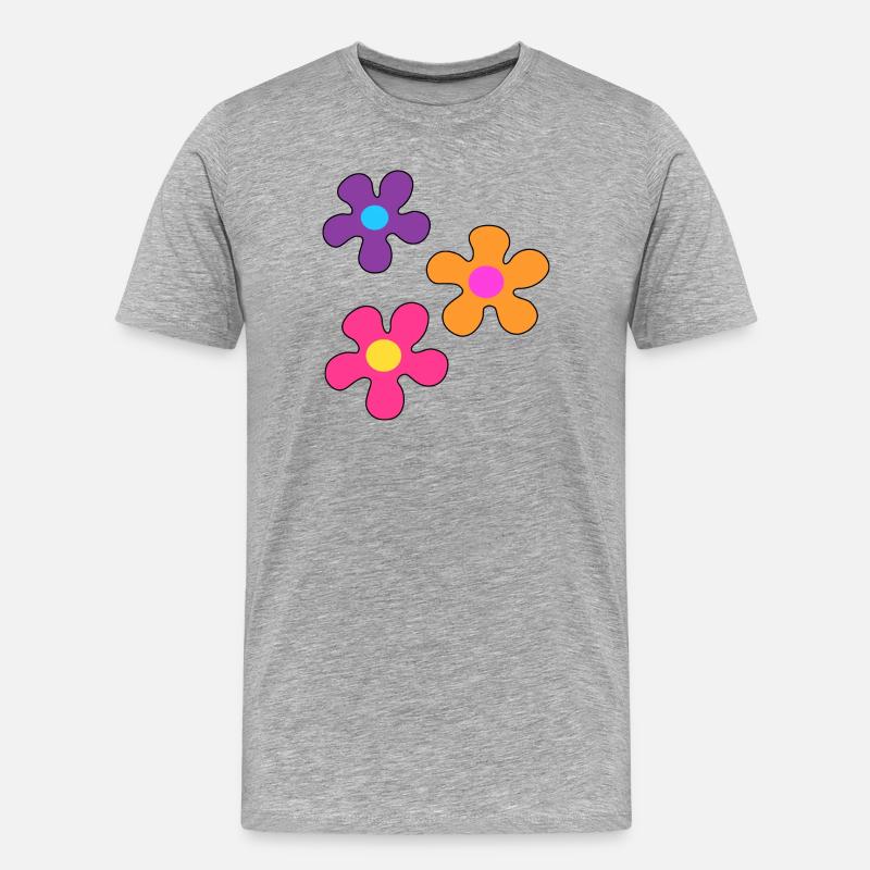 Fleurs hippie - T-shirt bio Premium Homme - gris chiné