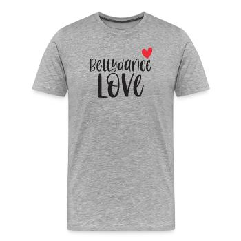 Danse du ventre Danseur du ventre Cadeau d’amour - T-shirt bio Premium Homme - gris chiné - Devant - Damien (186cm)