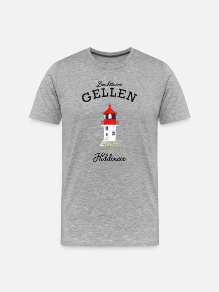 Hiddensee, Phare Gellen, Affiche - T-shirt bio Premium Homme - gris chiné