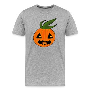 Halloween Kostüm Halloweenparty Geschenk - Männer Premium Bio T-Shirt - Grau meliert - Vorne - Damien (186cm)