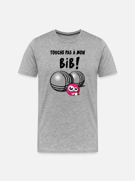 touche pas a mon bib - T-shirt bio Premium Homme - gris chiné