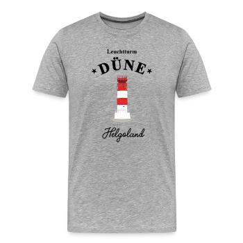 Leuchtturm auf Düne, Helgoland, Poster - Männer Premium Bio T-Shirt - Grau meliert - Vorne - Damien (186cm)
