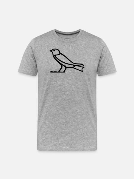 Bird hieroglyph - Men's Premium Organic T-Shirt - heather grey