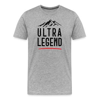 Ultra Légende - T-shirt bio Premium Homme - gris chiné - Devant - Damien (186cm)