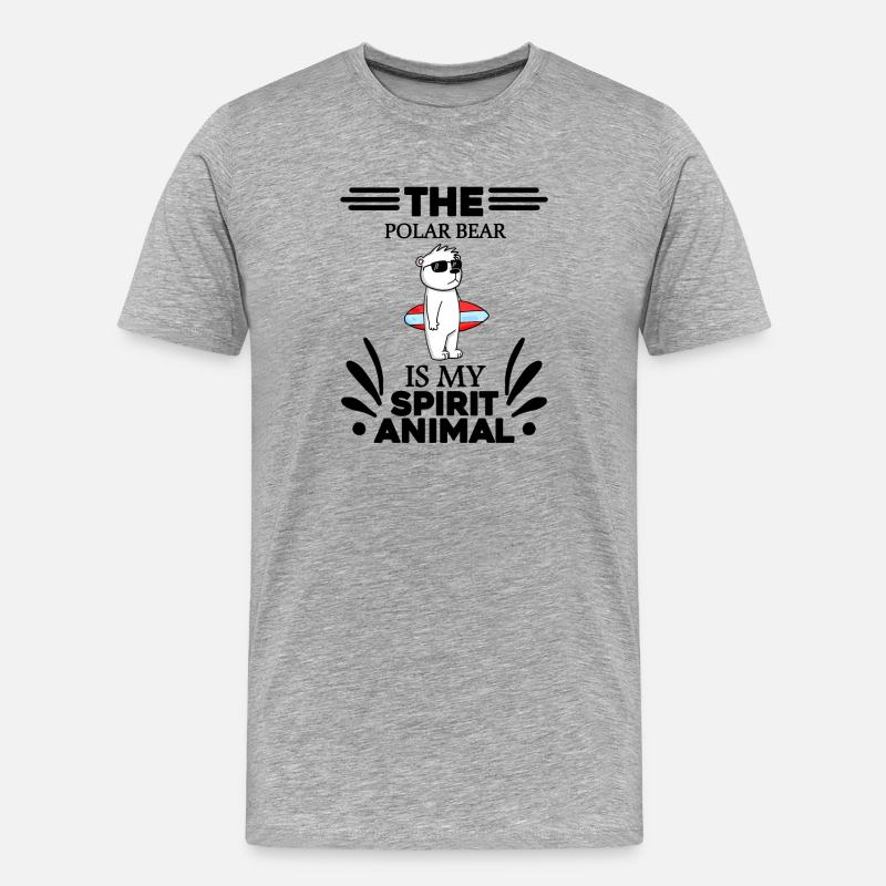 Eisbär Polarbär Bär - Männer Premium Bio T-Shirt - Grau meliert