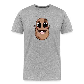 Pomme de terre - T-shirt bio Premium Homme - gris chiné - Devant - Damien (186cm)