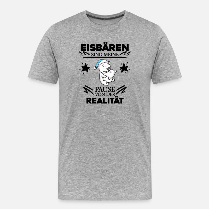 Eisbär - Männer Premium Bio T-Shirt - Grau meliert