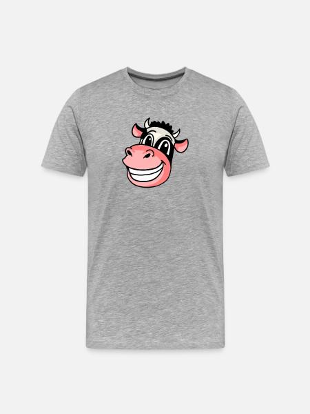 Head Animal Cow - Men's Premium Organic T-Shirt - heather grey