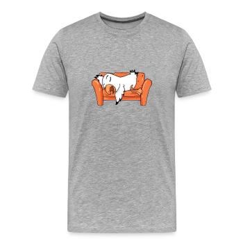 Seagull Tired Sleep Sleep - Men's Premium Organic T-Shirt - heather grey - Front - Damien (186cm)