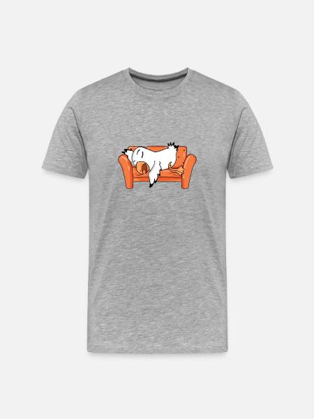 Seagull Tired Sleep Sleep - Men's Premium Organic T-Shirt - heather grey