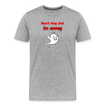 lustige Tees, Sprüche, Geister, verschenken - Männer Premium Bio T-Shirt - Grau meliert - Vorne - Damien (186cm)