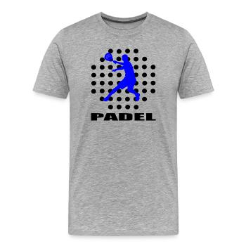 Padel | - Männer Premium Bio T-Shirt - Grau meliert - Vorne - Damien (186cm)