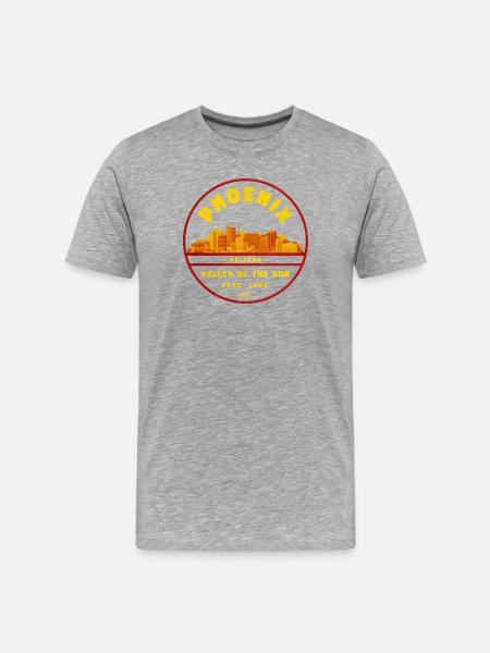 Phoenix Skyline : Vallée du Soleil - T-shirt bio Premium Homme - gris chiné
