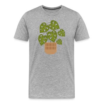 plant - Men's Premium Organic T-Shirt - heather grey - Front - Damien (186cm)