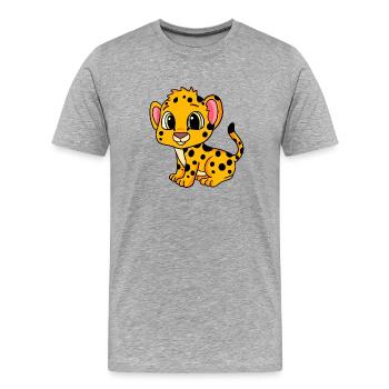 Gepard - Männer Premium Bio T-Shirt - Grau meliert - Vorne - Damien (186cm)