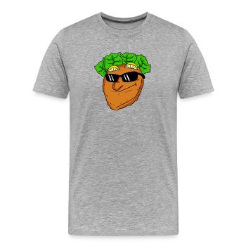 Cool schnitzel with sunglasses - Men's Premium Organic T-Shirt - heather grey - Front - Damien (186cm)