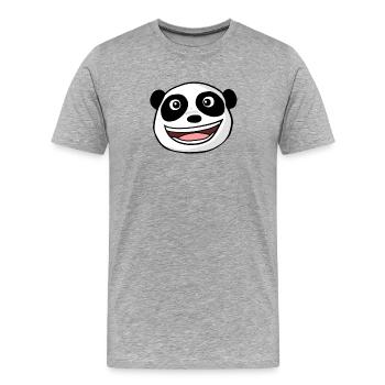 Tête de panda - T-shirt bio Premium Homme - gris chiné - Devant - Damien (186cm)
