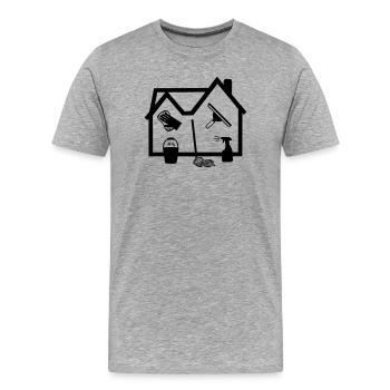 Home Reiniger Fensterreiniger - Männer Premium Bio T-Shirt - Grau meliert - Vorne - Damien (186cm)