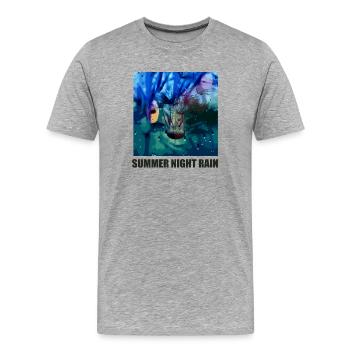 Gouttes d’ailes de pluie de nuit d’été - T-shirt bio Premium Homme - gris chiné - Devant - Damien (186cm)