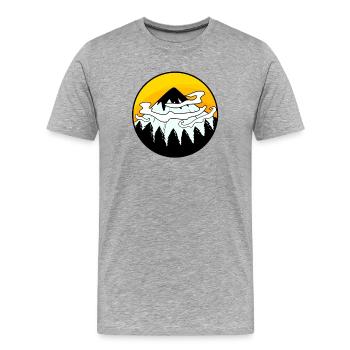Montagnes Montagnes Sommets de montagne - T-shirt bio Premium Homme - gris chiné - Devant - Damien (186cm)