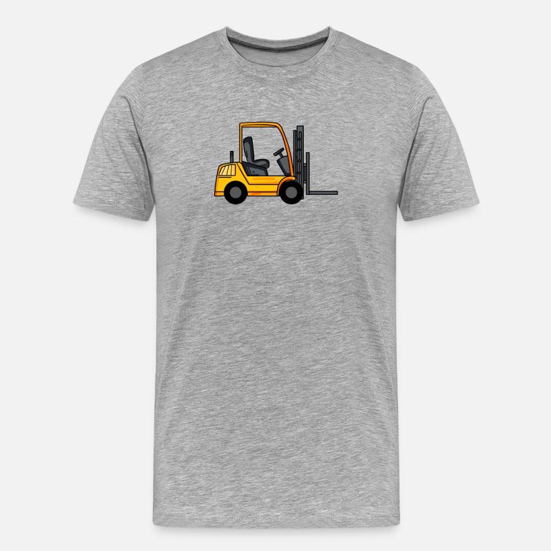 Gabelstapler - Männer Premium Bio T-Shirt - Grau meliert