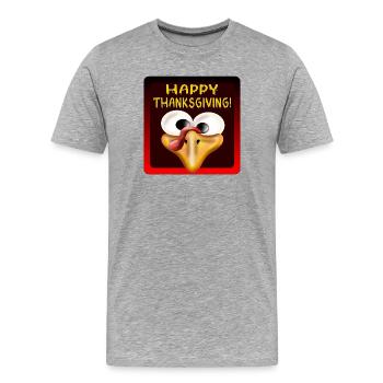 Happy Thanksgiving - TURKEY - Men's Premium Organic T-Shirt - heather grey - Front - Damien (186cm)