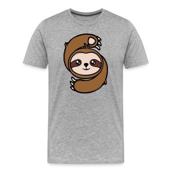 Cool Zoo Mammal Sloth Jungle Jungle - Men's Premium Organic T-Shirt - heather grey - Front - Damien (186cm)