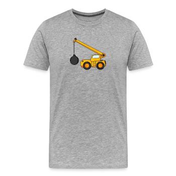 Grue de démolition - T-shirt bio Premium Homme - gris chiné - Devant - Damien (186cm)